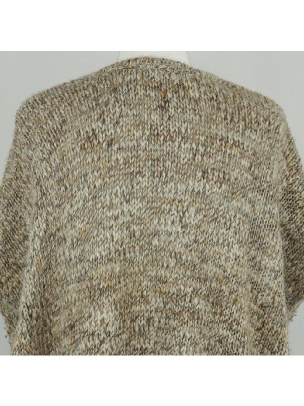 J. Jill Women's Small/Medium Tan Wool & Alpaca Cap Sleeve Chunky Knit Cardigan - Picture 4 of 10